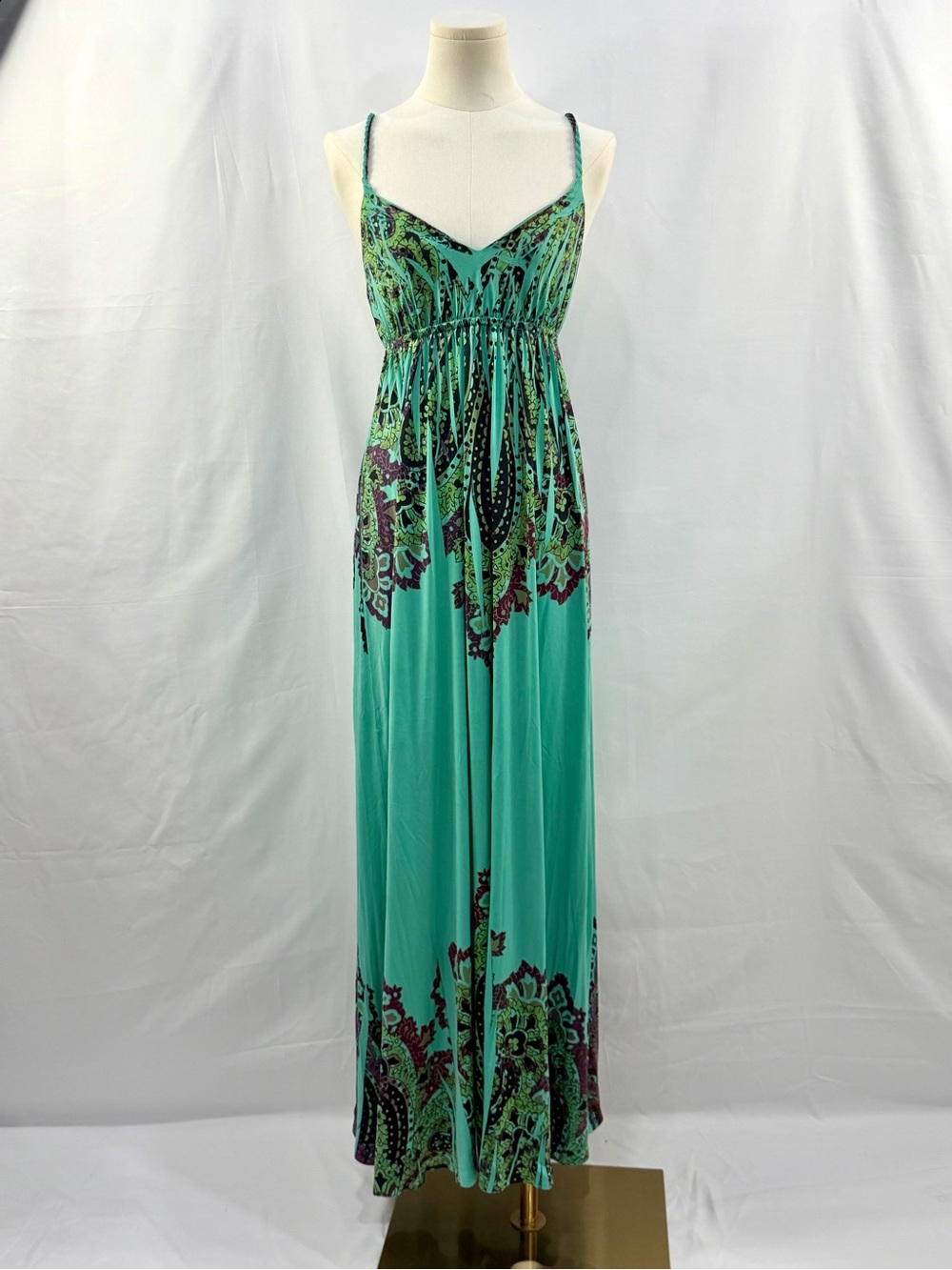 XOXO Turquoise Paisley Boho Maxi Dress Size M